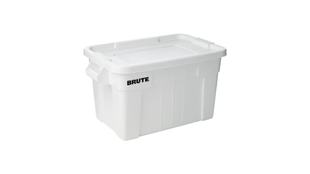 Rubbermaid BRUTE 20 Gallon White NSF Tote with Lid (6-Pack) - Durable and Versatile Storage Solution-Chicken Pieces