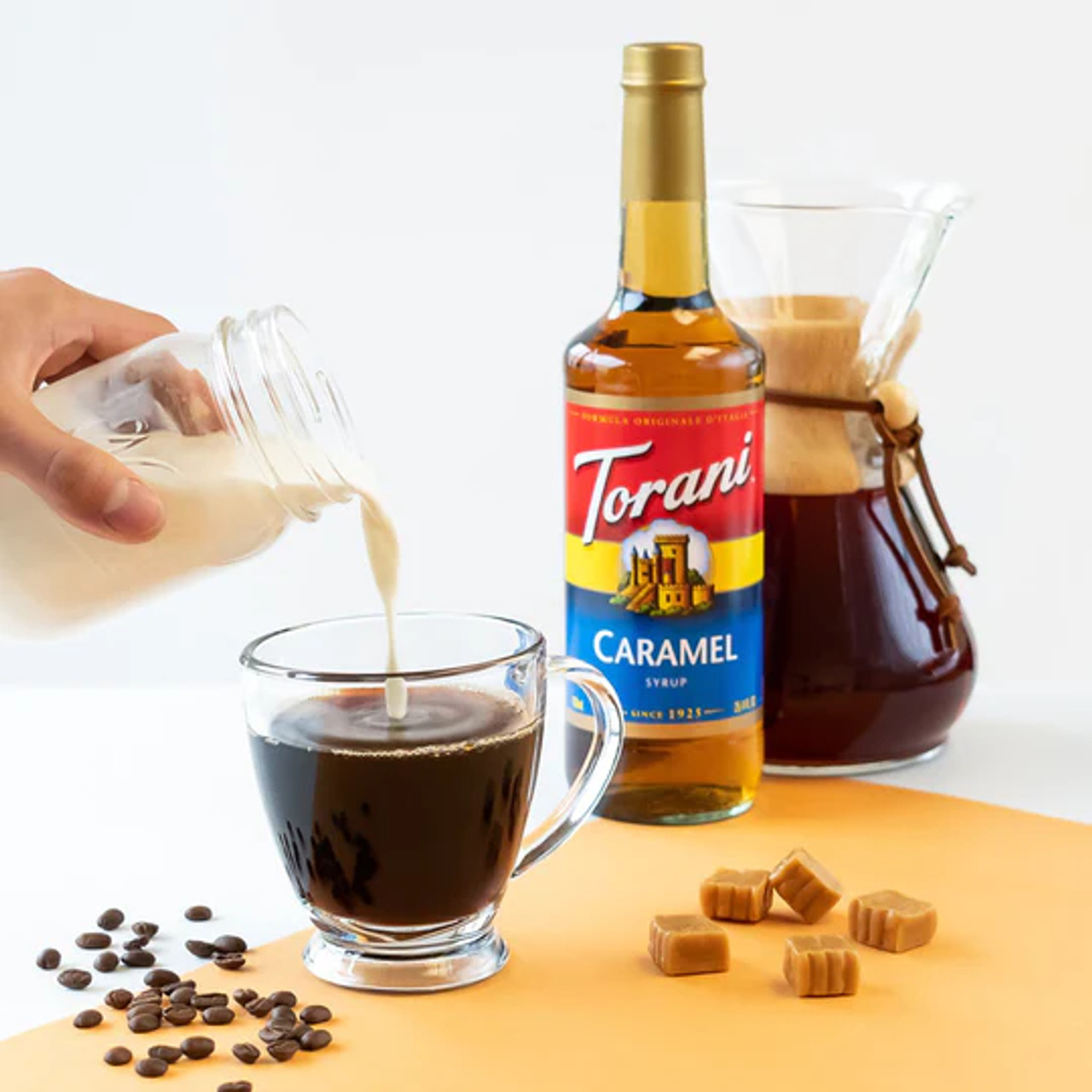 CHICKEN PIECES - Torani Caramel Flavoring Syrup Plastic 750 mL Bonus Squeeze Pump