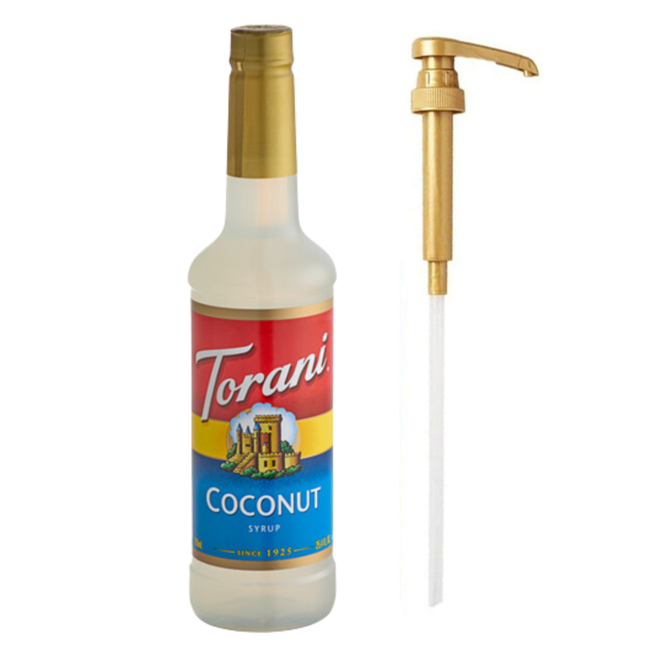 CHICKEN PIECES - Torani Coconut Flavoring Syrup Plastic 750 mL Bonus Squeeze Pump