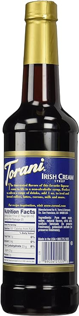 CHICKEN PIECES - Torani Irish Cream Flavoring Syrup Plastic 750 mL Bonus Squeeze Pump