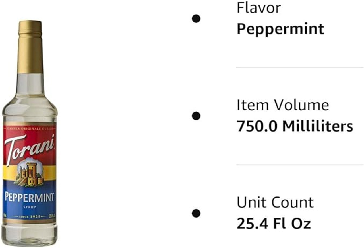 CHICKEN PIECES - Torani Peppermint Flavoring Syrup Plastic 750 mL Bonus Squeeze Pump