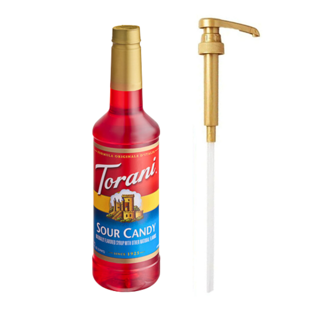 CHICKEN PIECES - Torani Sour Candy Flavoring Syrup Plastic 750 mL Bonus Squeeze Pump