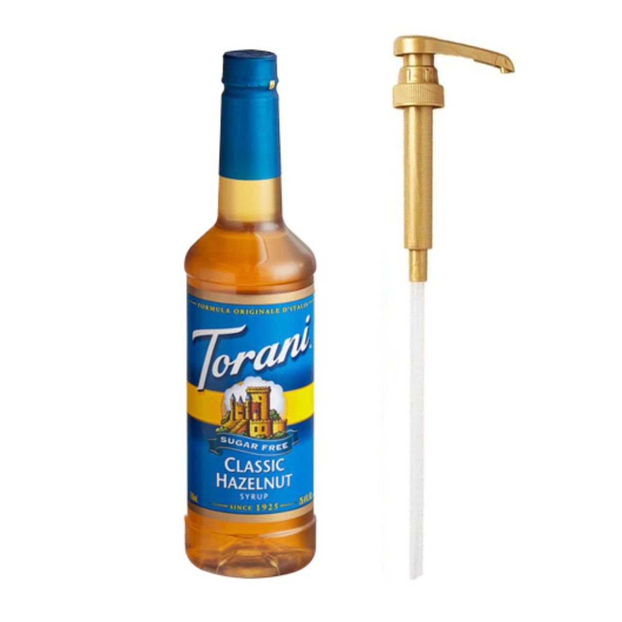 torani Torani Sugar-Free Classic Hazelnut Flavoring Syrup Plastic 750 mL Bonus Squeeze Pump 