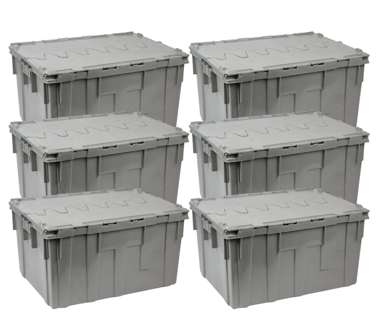 Bon Chef 28" x 21" x 15" Gray Reinforced Plastic Chafer Box with Locking Lid (6-Pack) - Durable and Secure Chafer Storage Solution-Chicken Pieces