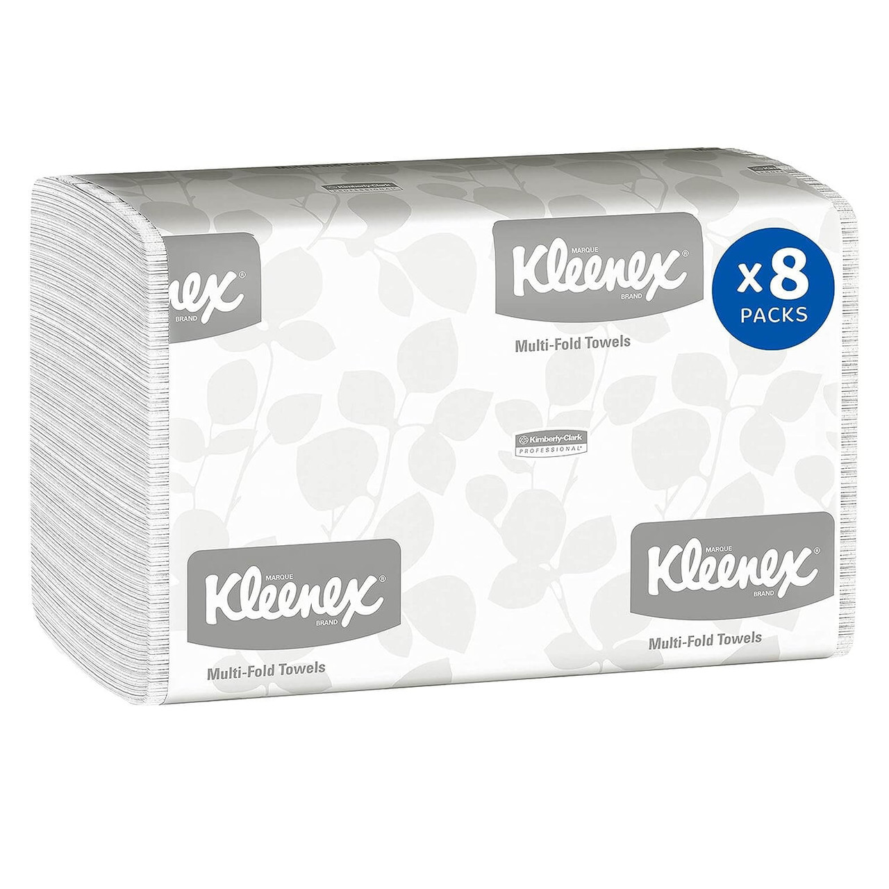 Kleenex Multifold White Paper Towels (02046) | 150 Tri Fold Towels/Pack | 8 Packs/Case - Total 1,200 Towels