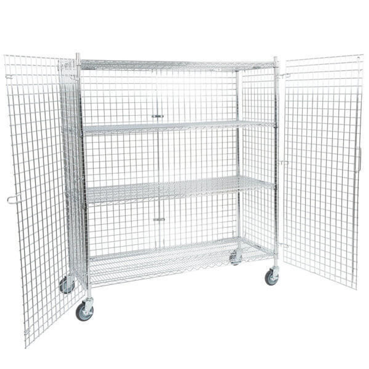 Chicken Pieces CP NSF Mobile Chrome Wire Security Cage Kit - 24" x 60" x 69 