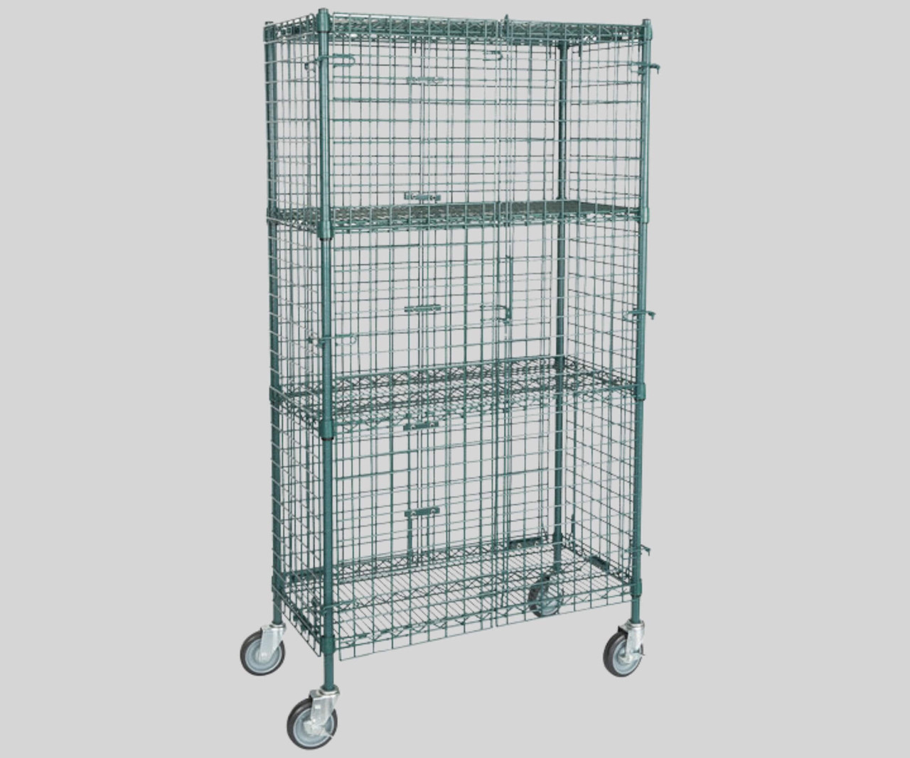 Chicken Pieces CP NSF Mobile Green Wire Security Cage Kit - 18" x 36" x 69" | Versatile & Secure Storage