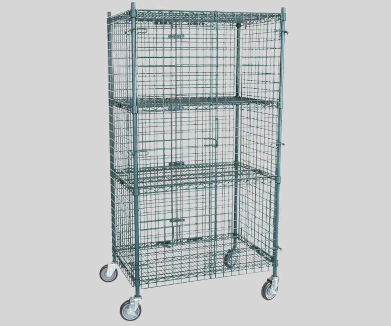 Chicken Pieces CP NSF Mobile Green Wire Security Cage Kit - 24" x 36" x 69" | Secure & Portable Storage Solution