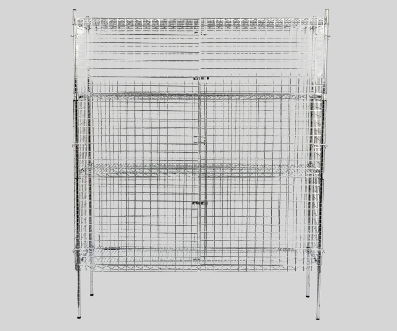 Chicken Pieces CP NSF Stationary Chrome Wire Security Cage Kit - 18" x 60" x 74" | Sturdy Storage Solution