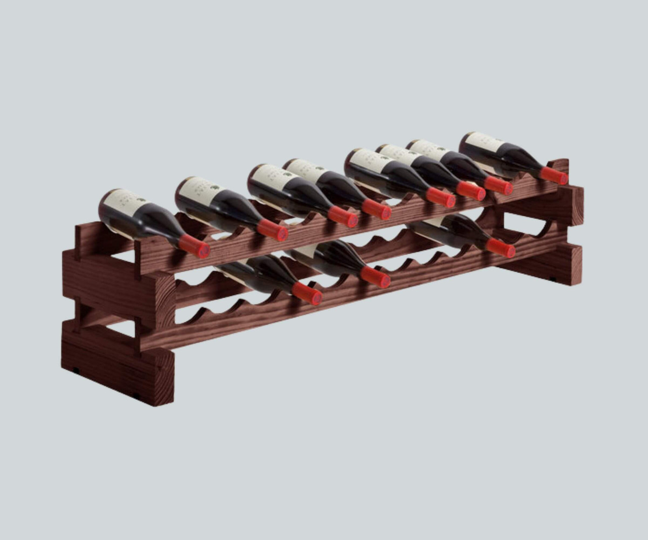 Franmara Modularack Basic Stained Wooden Modular 24 Bottle Wine Rack-Chicken Pieces