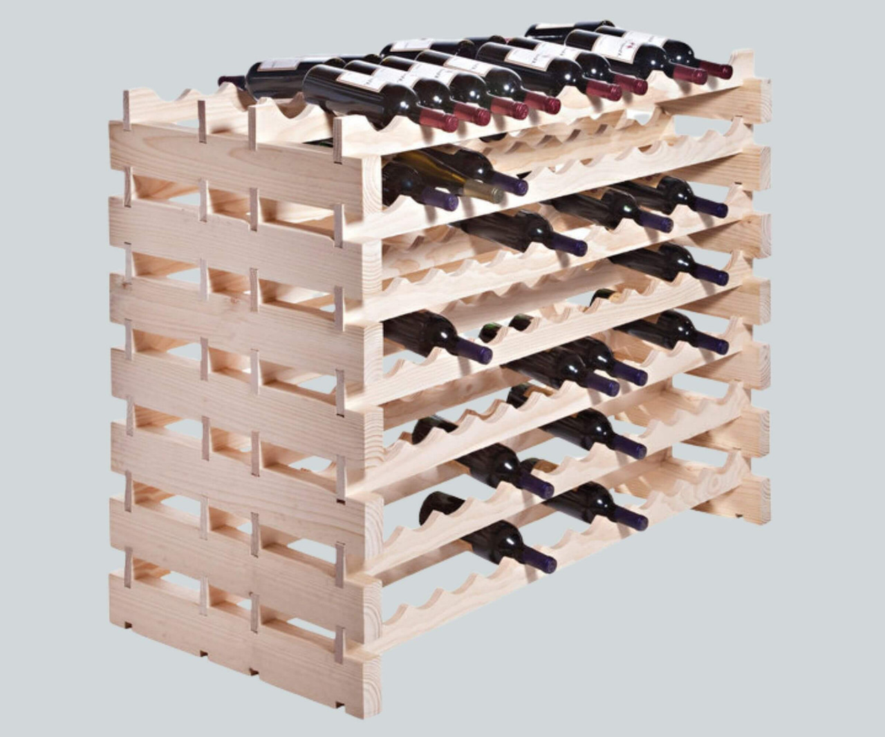 Franmara Modularack Natural Wooden Modular Pro Double-Deep 168 Bottle Wine Rack-Chicken Pieces