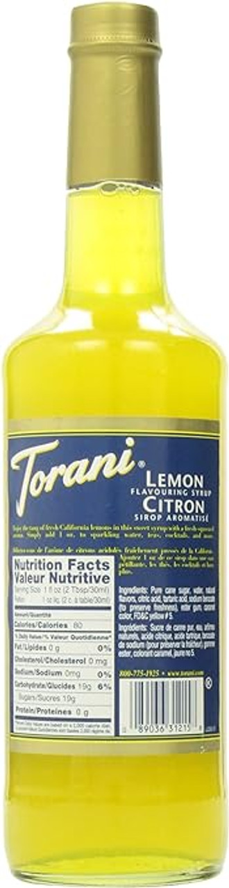 torani Torani Sugar-Free Lemon Flavoring Syrup Plastic 750 mL Bonus Squeeze Pump