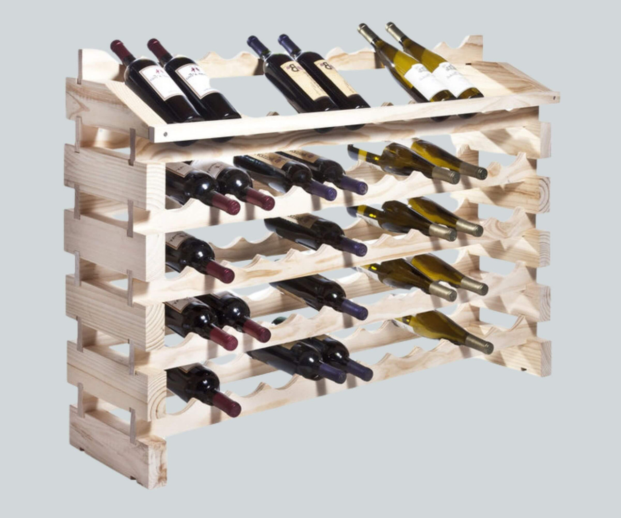 Franmara Modularack Natural Wooden Modular Pro 72 Bottle Wine Rack-Chicken Pieces