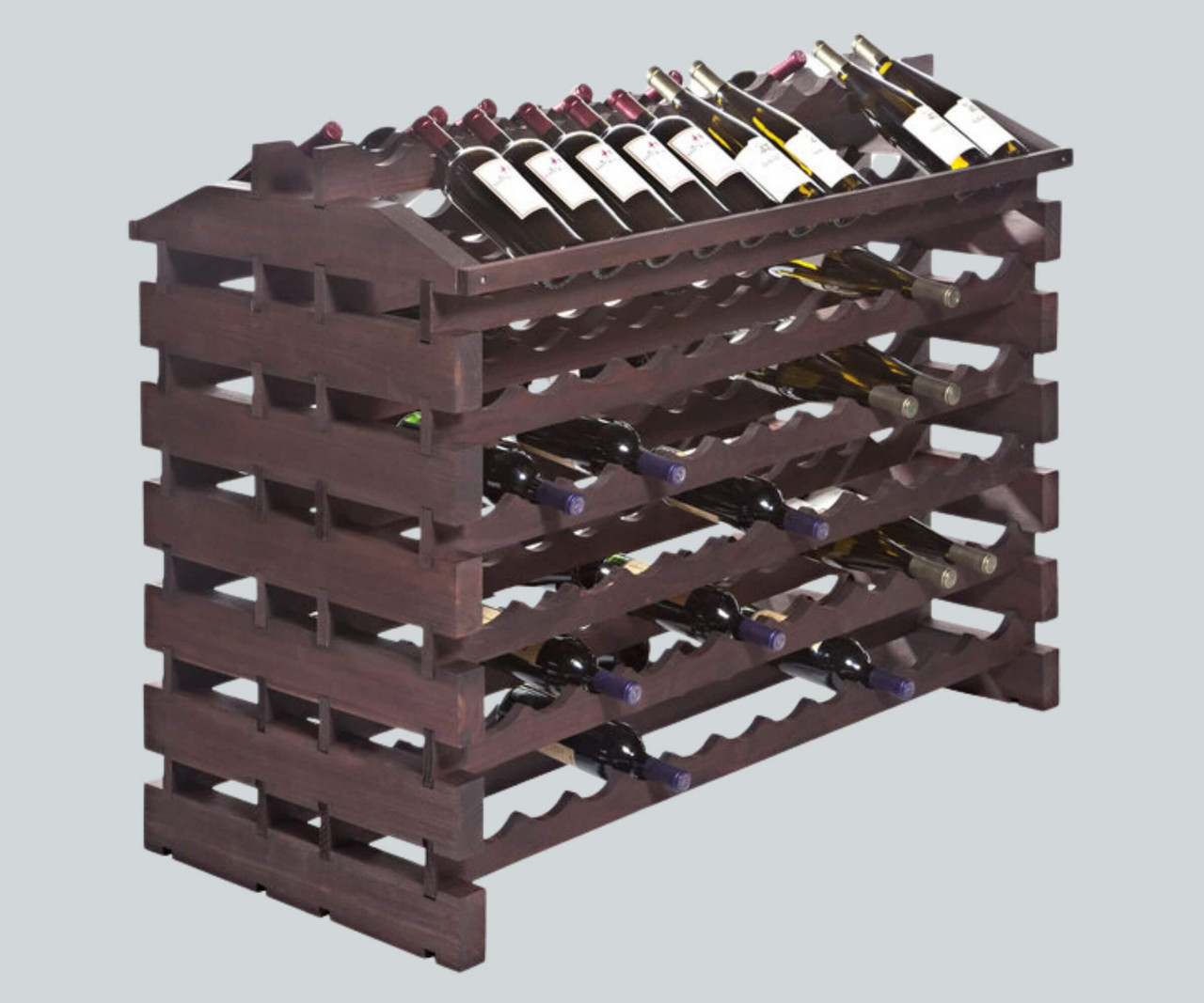 Franmara Modularack 144 Bottle Pro Island Stained Wooden Modular Wine Rack-Chicken Pieces