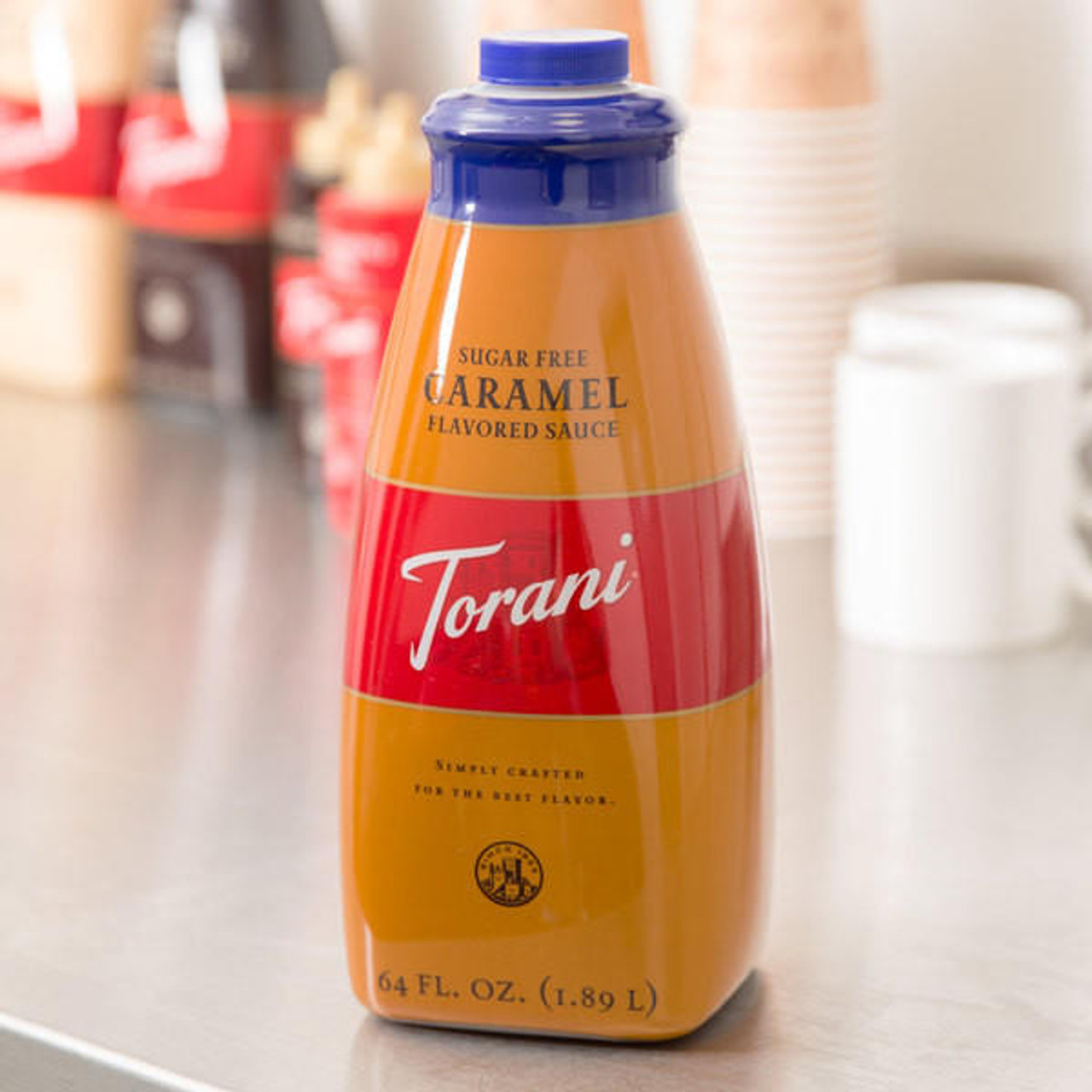 torani Torani Sugar-Free Caramel Flavoring Sauce 64 fl. oz. Bonus Squeeze Pump 