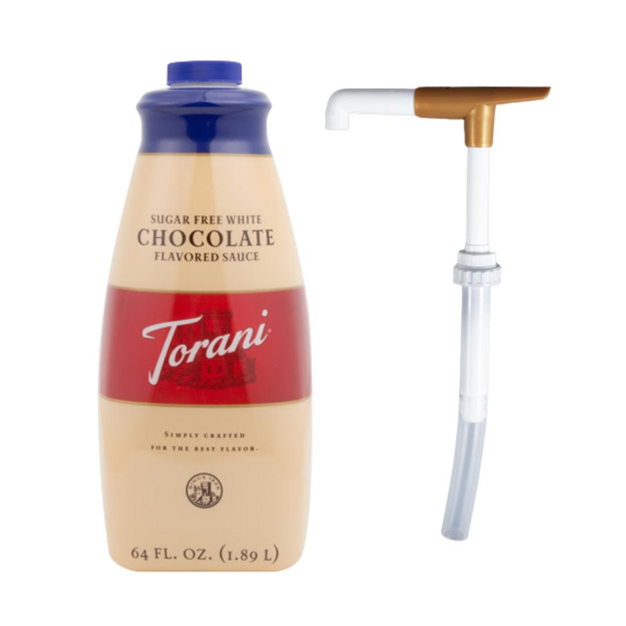 torani Torani Sugar-Free White Chocolate Flavoring Sauce 64 fl. oz. Bonus Squeeze Pump 