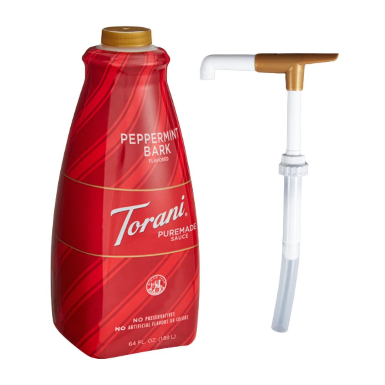 torani Torani Puremade Peppermint Bark Flavoring Sauce 64 fl. oz. Bonus Squeeze Pump 