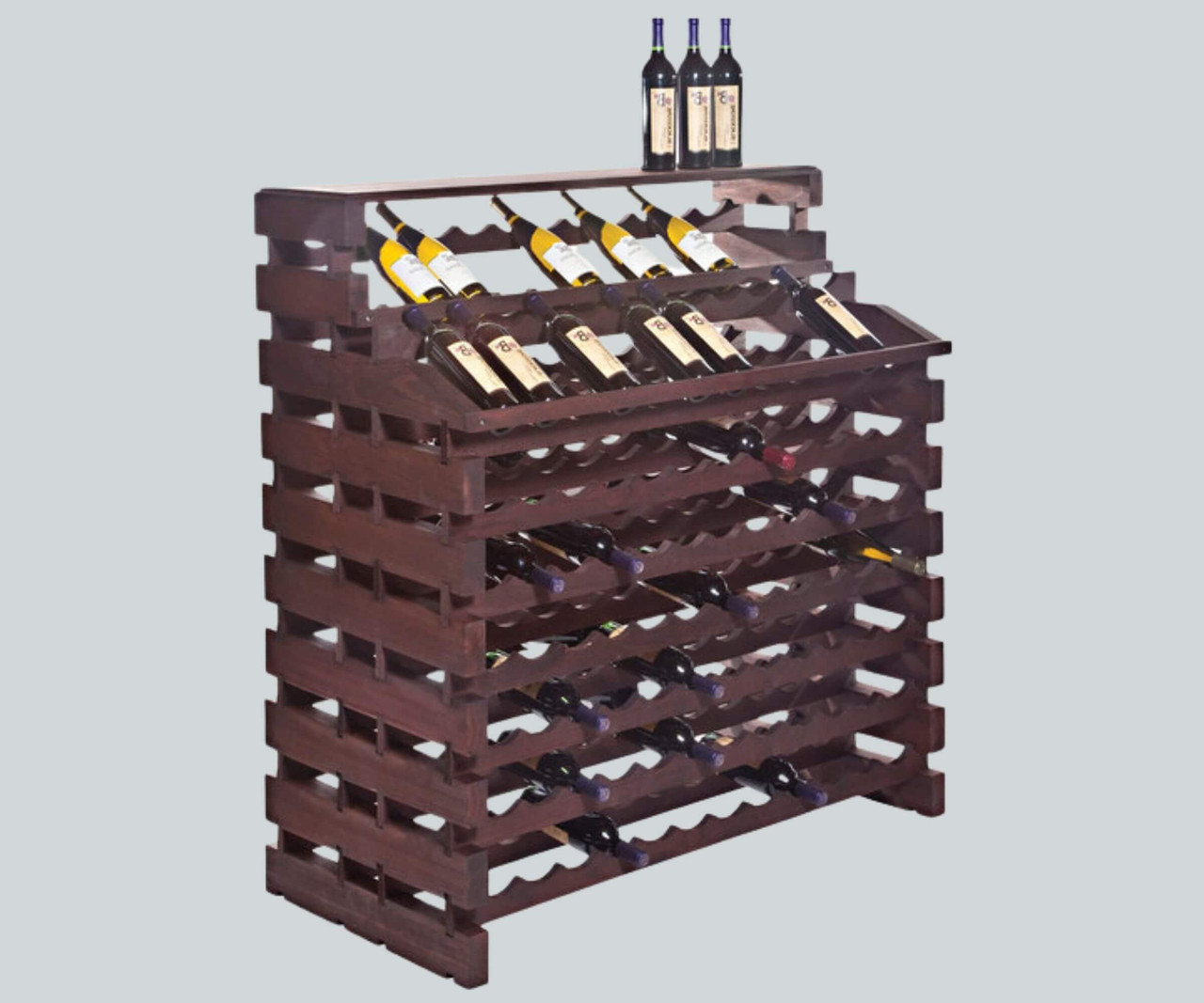 Franmara Modularack Pro Waterfall Deluxe Stained Wooden Modular 180 BottleWine Rack-Chicken Pieces