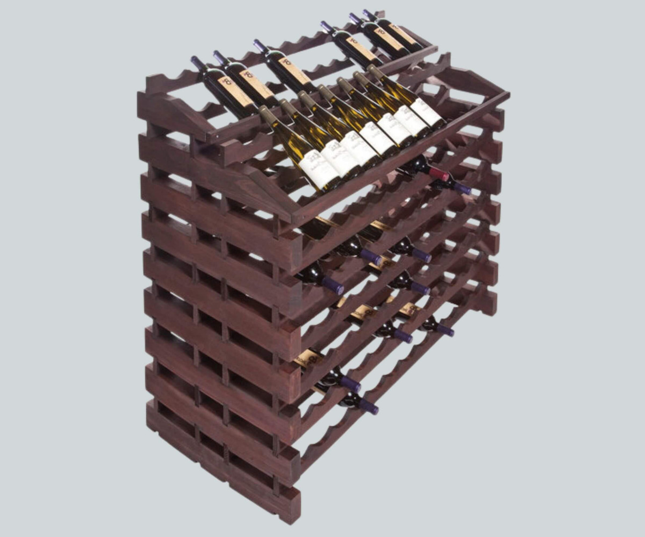 Franmara Modularack 180 Bottle Pro Waterfall Stained Wooden Modular Wine Rack-Chicken Pieces