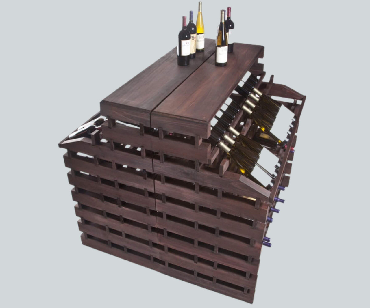 Franmara Modularack Pro Waterfall Deluxe Gondola 312 Bottle Wooden Wine Rack-Chicken Pieces