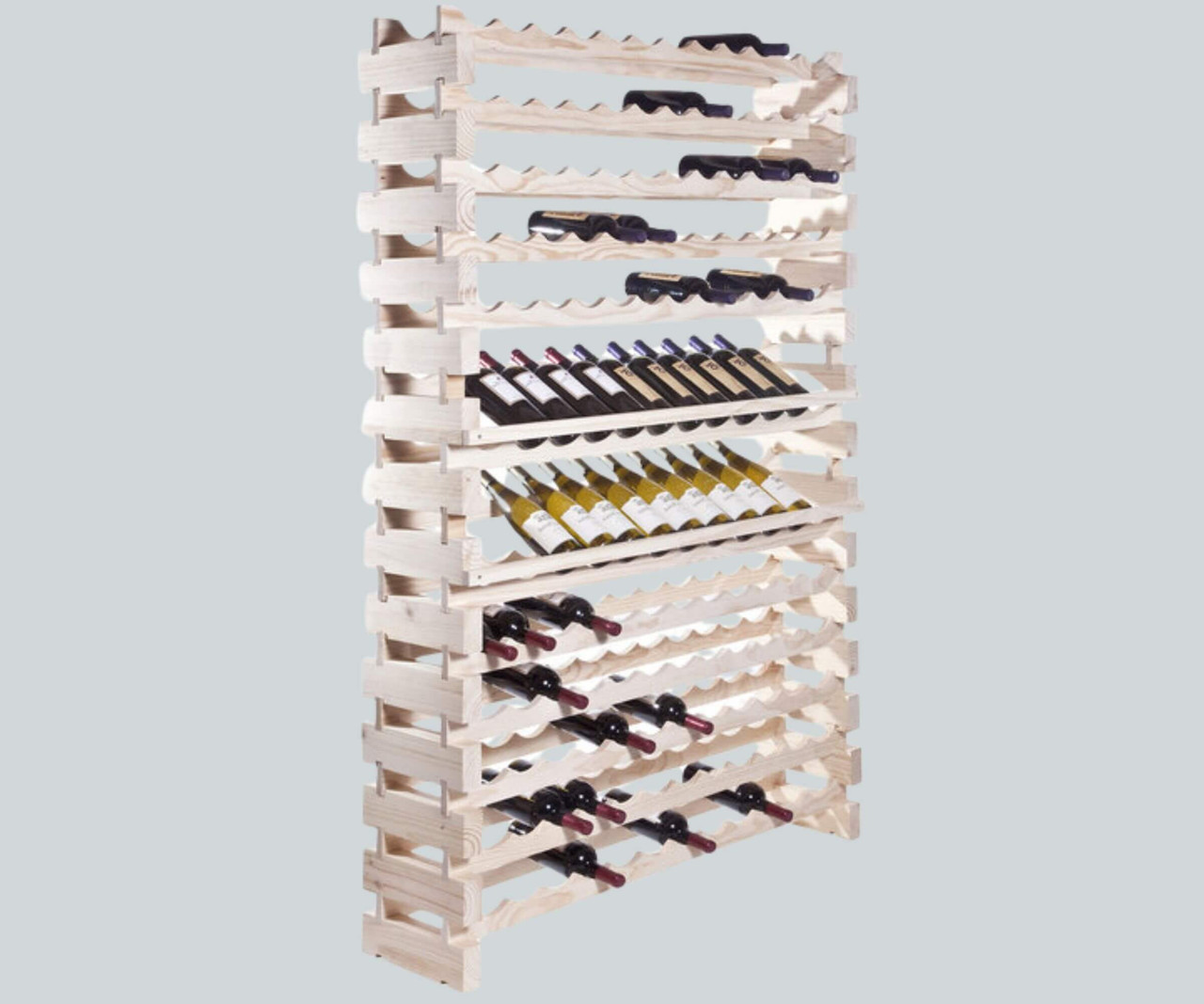 Franmara Modularack Natural Wall Mount Pro 144 Bottle Wooden Modular Wine Rack-Chicken Pieces