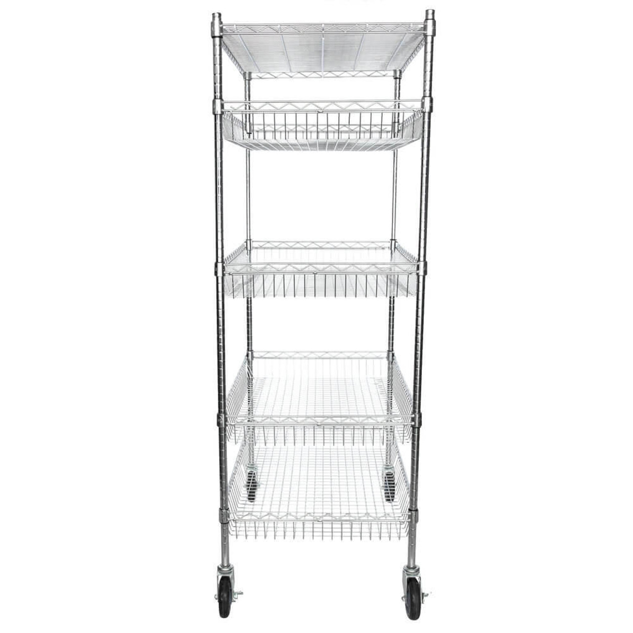 Chicken Pieces CP NSF Chrome 4 Basket and 1 Shelf Kit - 24" x 36" x 70" | Stylish and Durable Storage Solution 