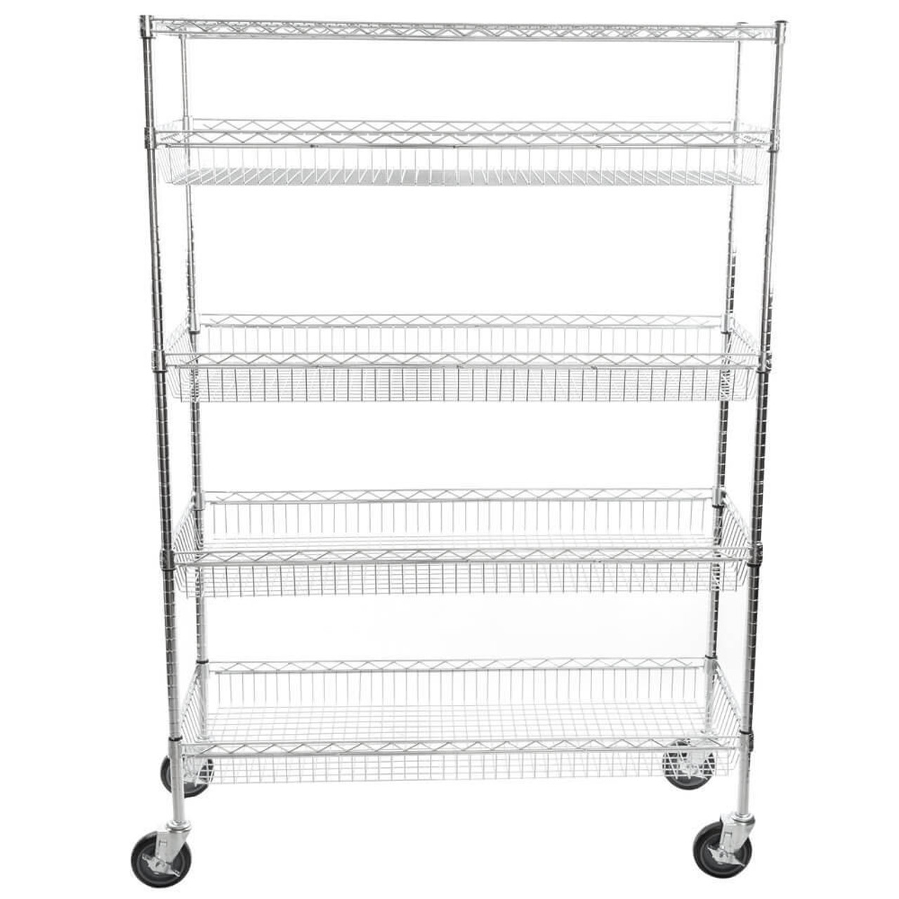 Chicken Pieces CP NSF Chrome 4 Basket and 1 Shelf Kit - 18" x 48" x 70" | Versatile and Durable Storage Solution 