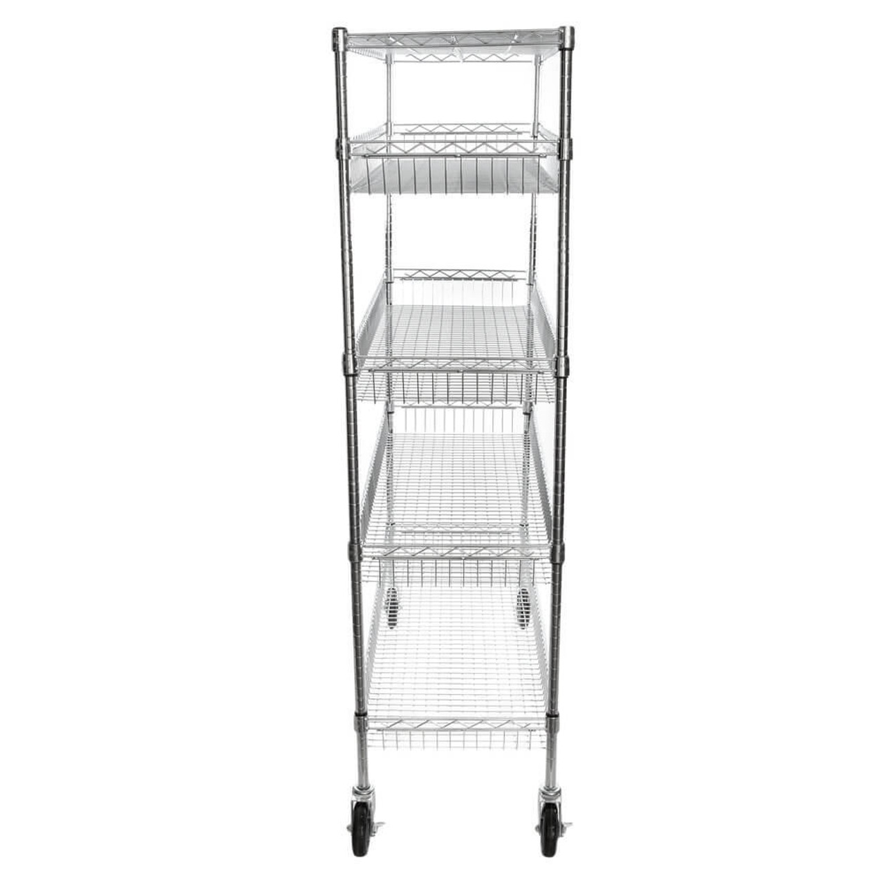 Chicken Pieces CP NSF Chrome 4 Basket and 1 Shelf Kit - 18" x 48" x 70" | Versatile and Durable Storage Solution 