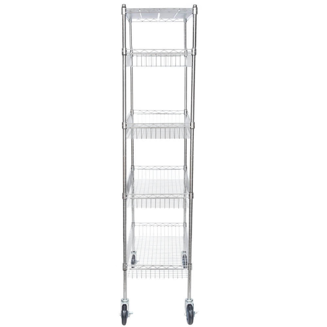 Chicken Pieces CP NSF Chrome 4 Basket and 1 Wire Shelf Kit - 18" x 36" x 70" | Versatile and Durable Storage Solution 