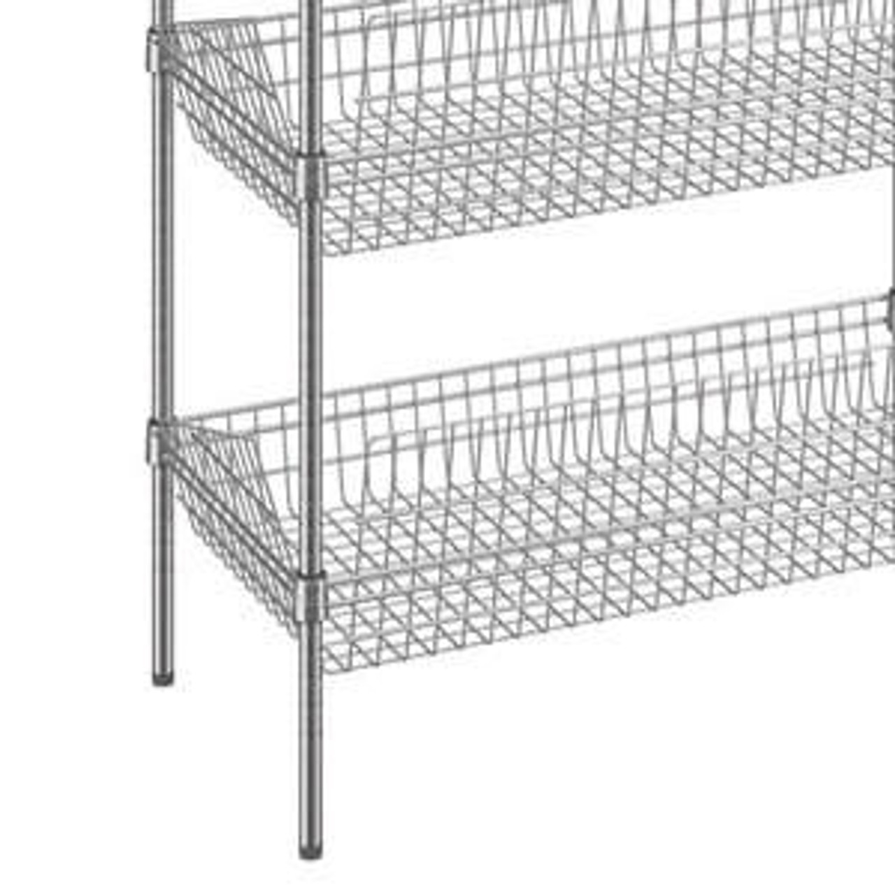 Chicken Pieces CP 18" x 36" x 74" NSF Chrome Stationary 5 Basket Retail Storage Display Stand | Organize and Showcase with Ease 