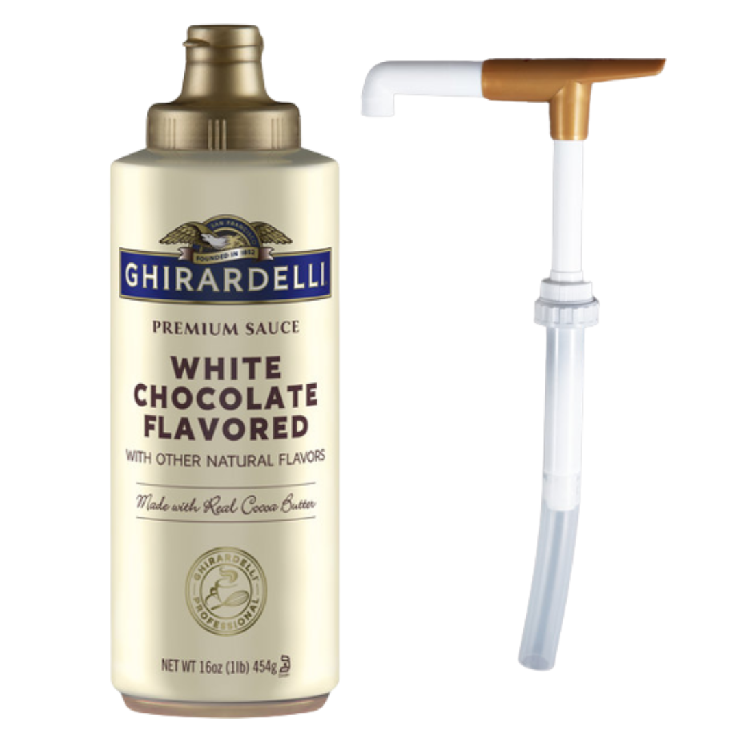 Ghirardelli White Chocolate Flavoring Sauce 14 fl. oz. (16 oz.) Bonus
