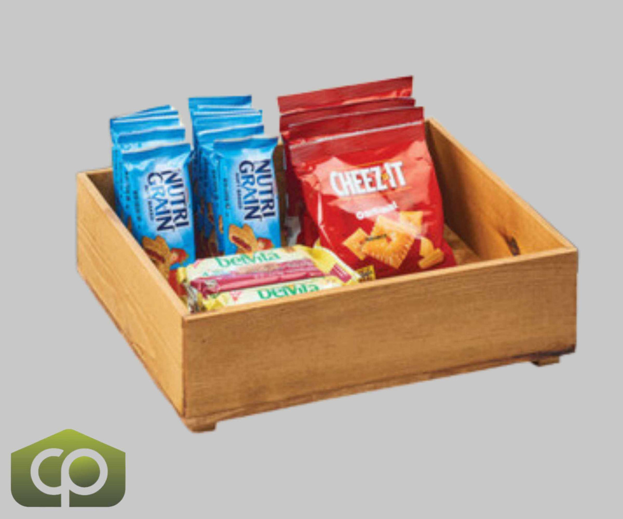 Cal-Mil Madera 12" x 10" x 3 1/2" Wood Stacking Box | Rustic Display for Snacks, Condiments, and More
