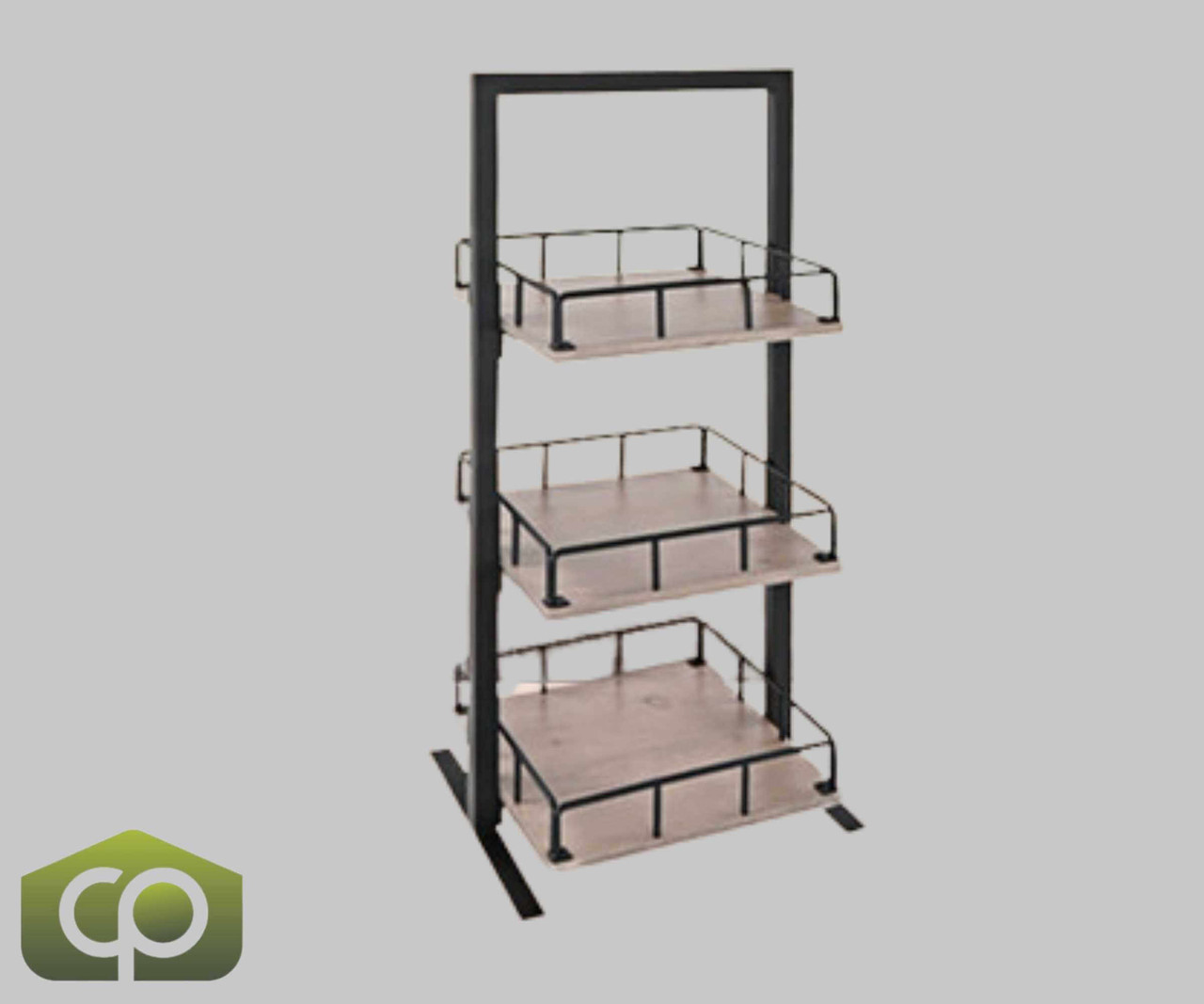 Cal-Mil Aspen 12" x 12" x 31" 3-Tier Gray Pine Merchandiser | Stylish Display for Fresh Pastries, Fruit, and More