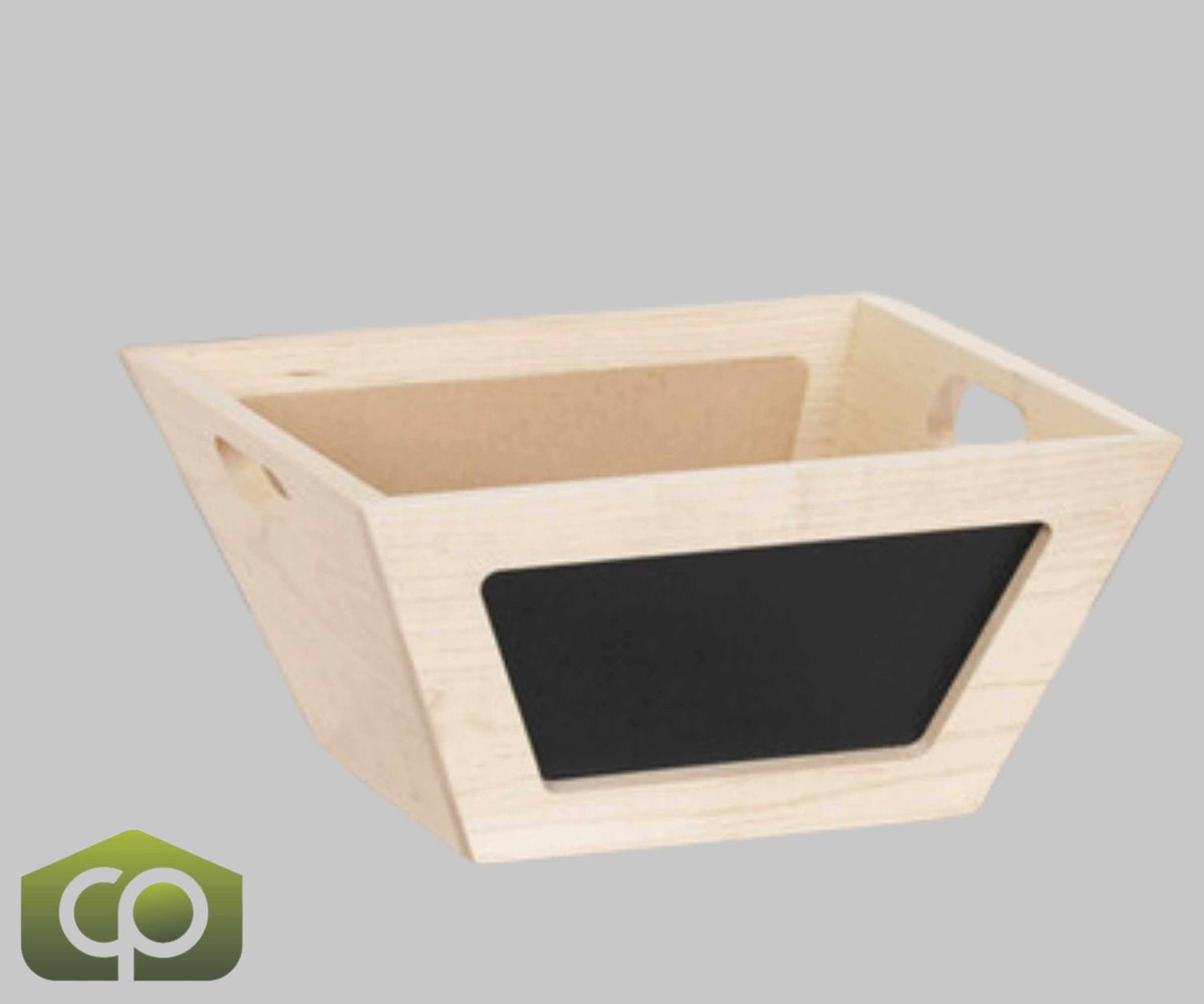 Cal-Mil Blonde 12" x 12" x 6" Maple Wood Box / Display Merchandiser with Chalkboard | Rustic and Functional Display Solution
