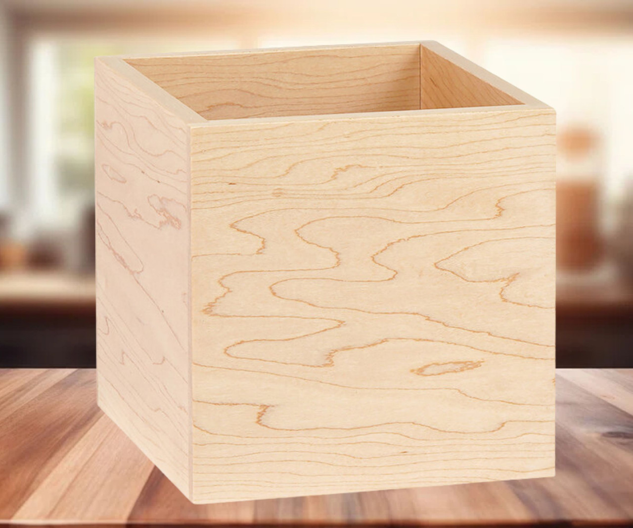 Cal-Mil Blonde 6" x 6" x 6" Maple Wood Merchandiser Box | Minimalistic Display for Snacks and Produce