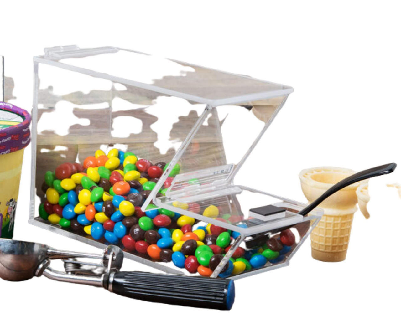 Cal-Mil N Stackable Topping Dispenser with Lid Notch - Effortless Topping Service 