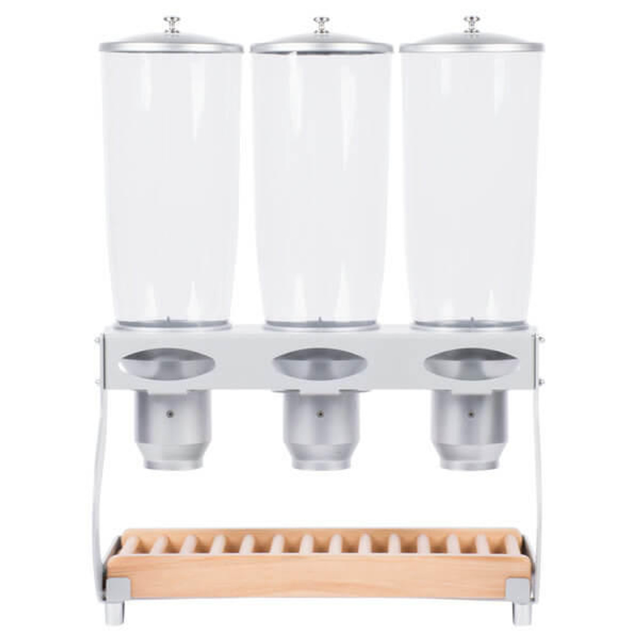  Cal-Mil Turn N Serve Beechwood 5 Liter Triple Canister Cereal Dispenser - Elegance Meets Functionality 