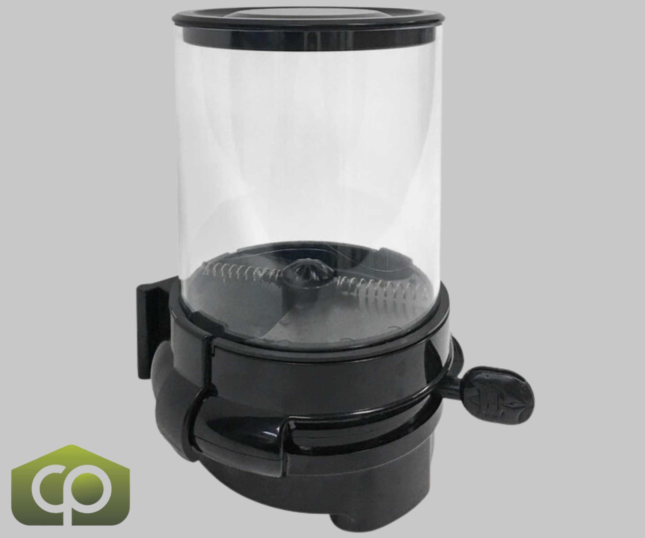 Cal-Mil Black Wall Mount 1.5 Liter Single Canister Powder Dispenser - Space-Saving Precision