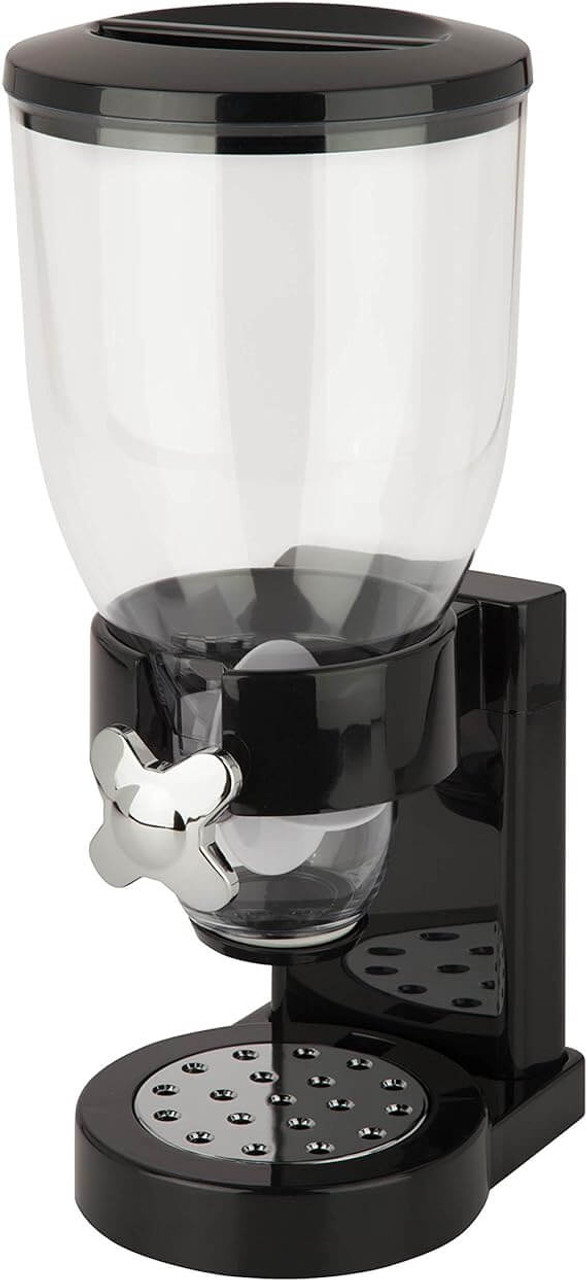 Zevro KCH-Black 4 Liter Single Canister Dry Food Dispenser - Freshness Preserving, 45-Day Storage