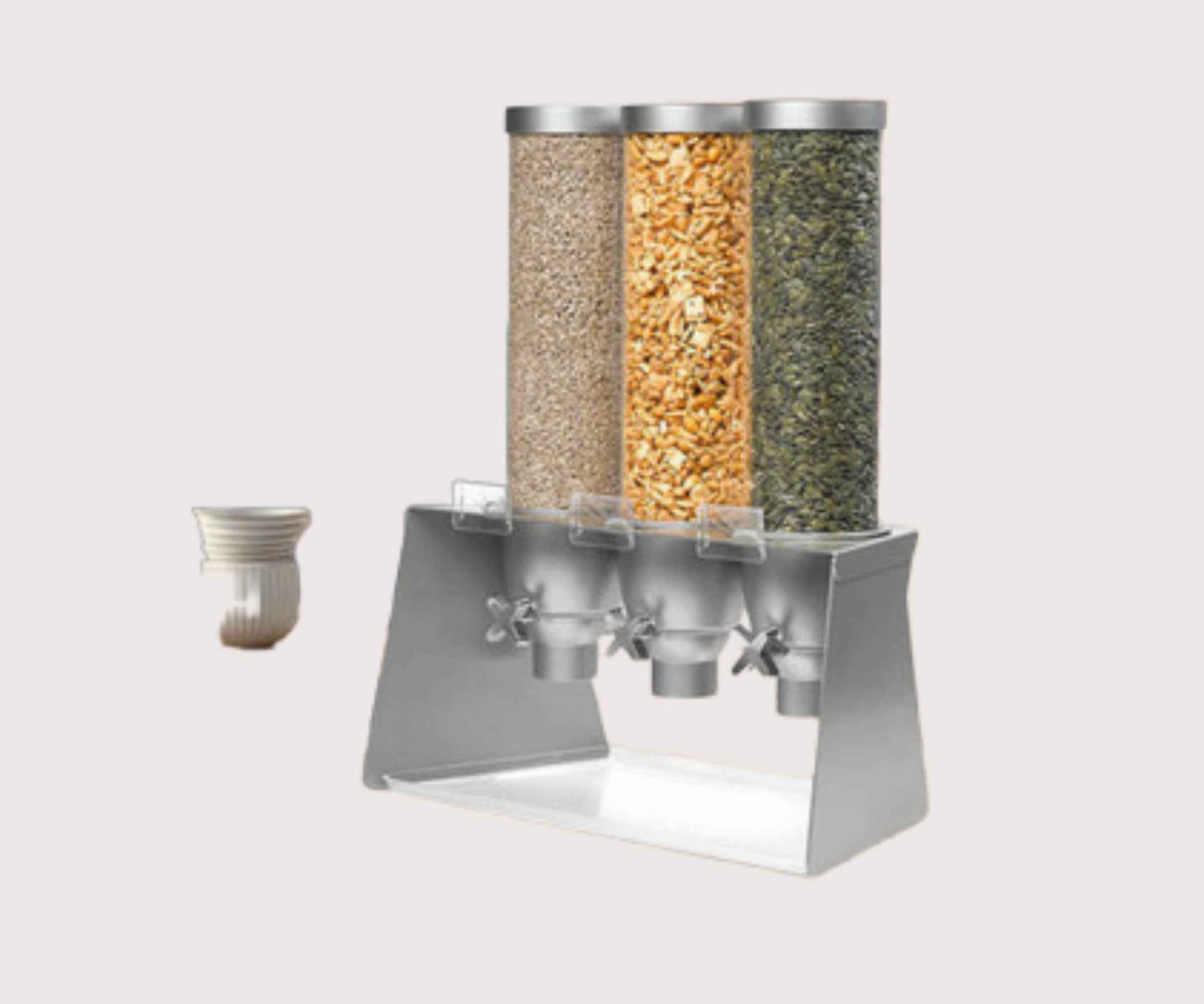 Rosseto SERV 4.9 Liter Triple Canister Snack/Cereal Dispenser - Precision Snacking Made Easy