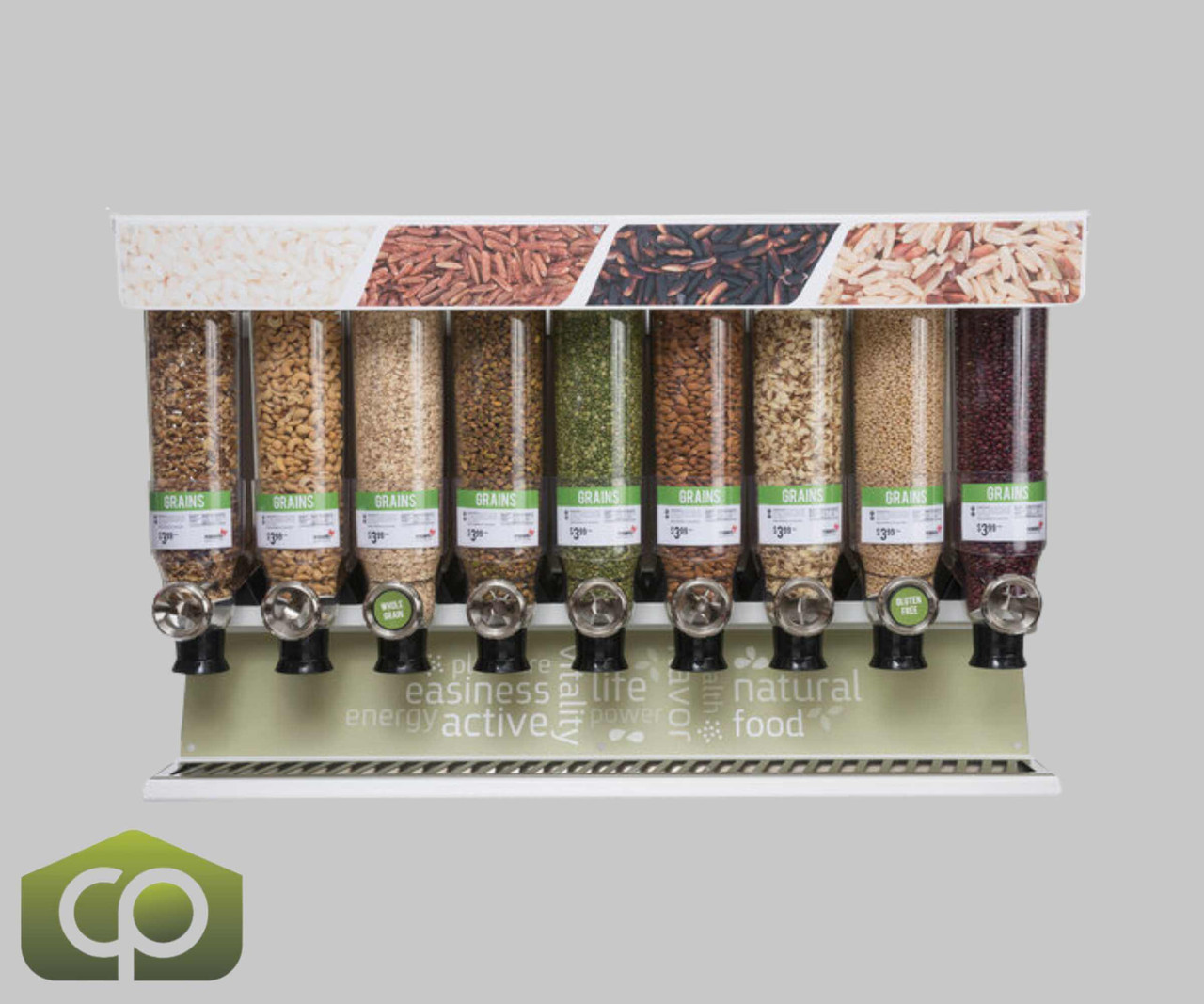 Rosseto Bulkshop 13.3 Liter, 9 Canister Premium Dry Food Merchandiser Shelf - Elevate Your Display