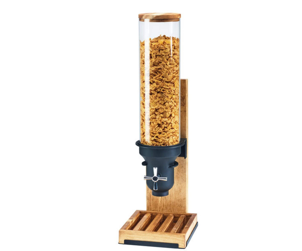 Cal-Mil Madera 4.5 Liter Single Canister Cereal Dispenser - Rustic Elegance Meets Effortless Service