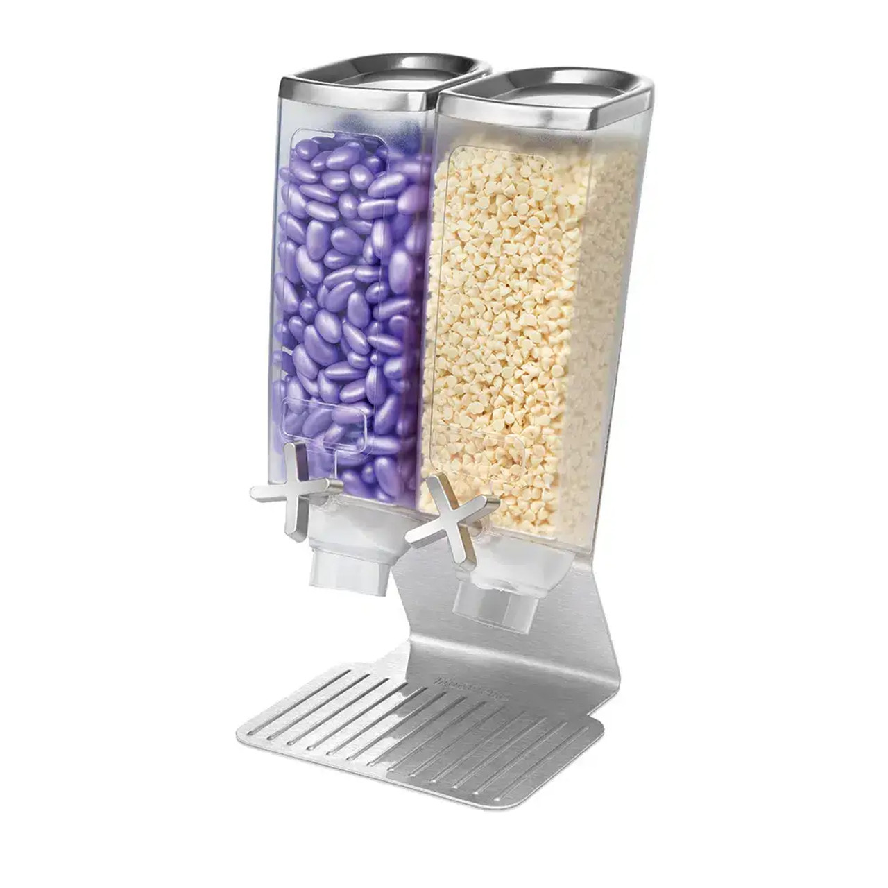 Rosseto EZ-PRO SS Stand 3.8 Liter Double Canister Snack/Cereal Dispenser - Efficient Dispensing, Compact Design