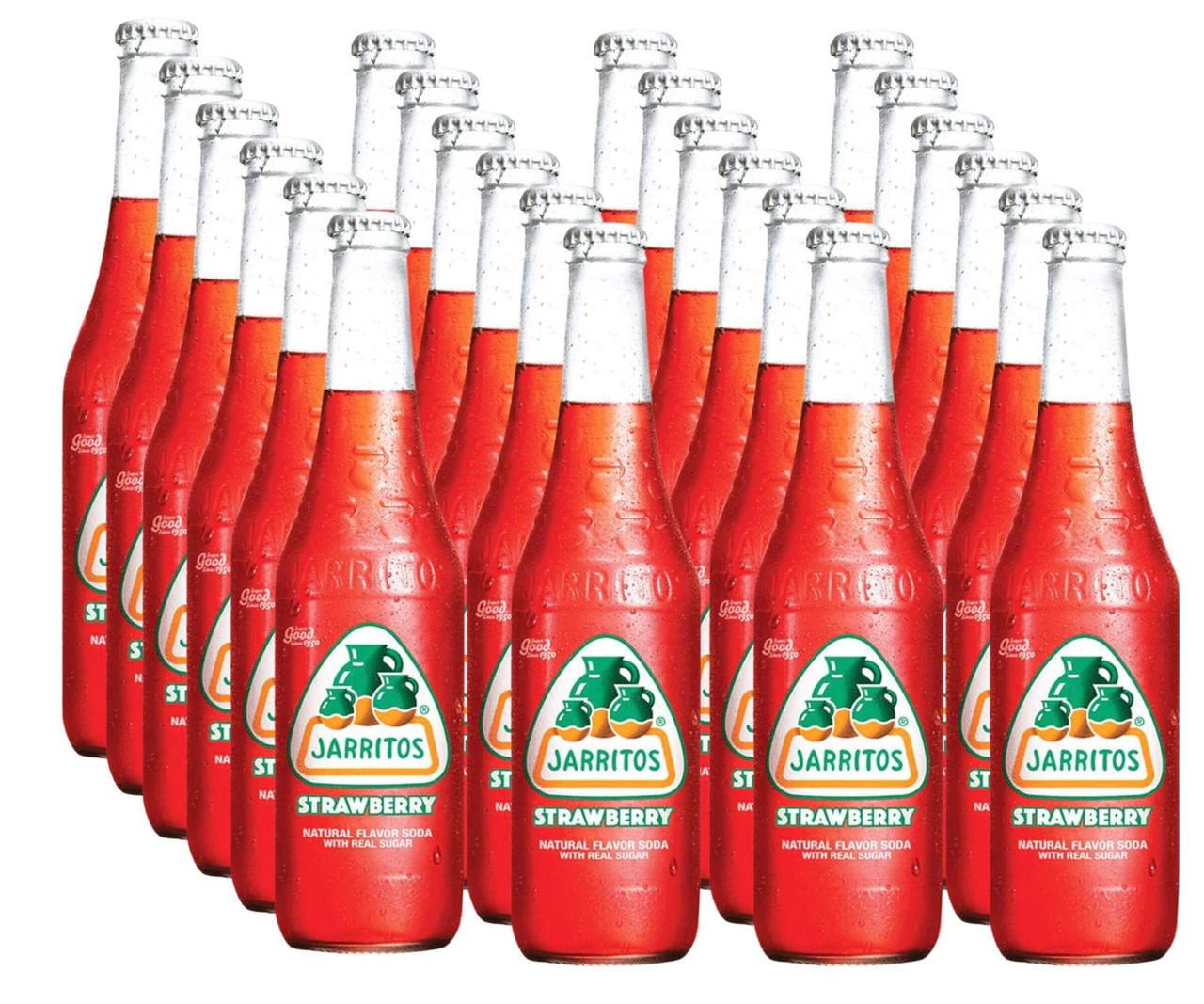 jarritos Jarritos Strawberry Soda 12.5 oz/18.75 lbs (24-Case) - Jarritos Strawberry: A Refreshing Mexican Strawberry Soft Drink with 100% Natural Sugar 