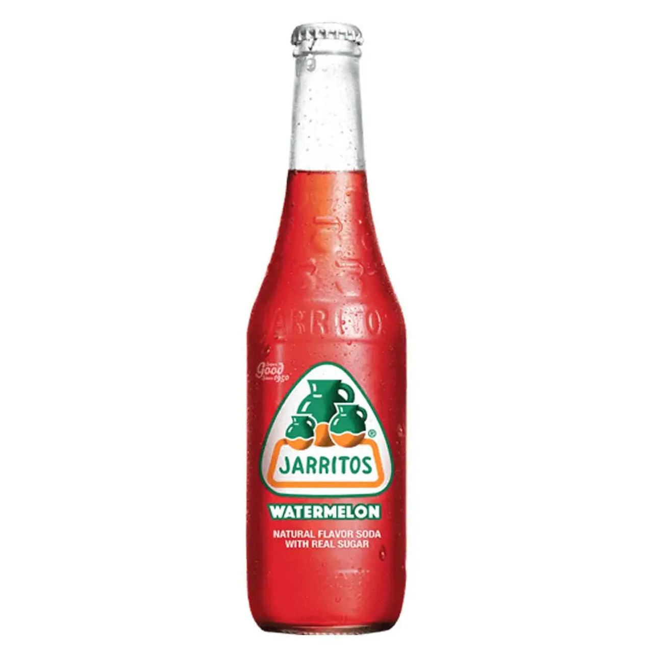 jarritos Jarritos Watermelon Soda 12.5 oz/18.75 lbs (24-Case) - A Refreshing Mexican Watermelon Soft Drink with 100% Natural Sugar 