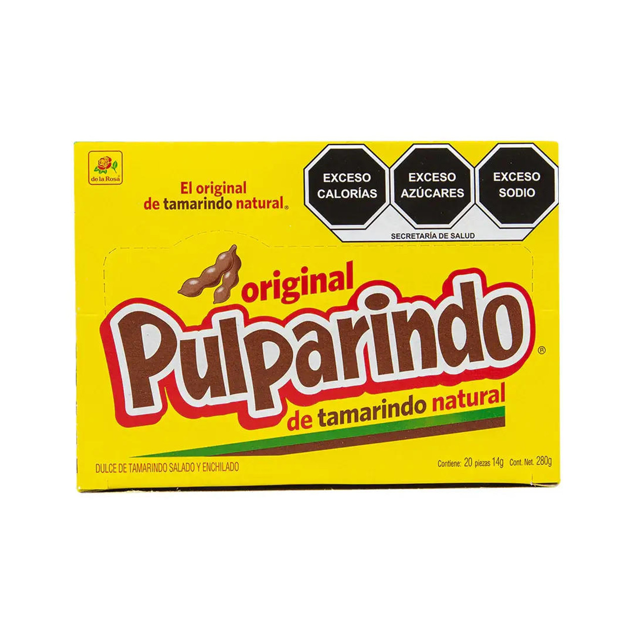  De La Rosa Pulparindo 20/0.28 kg/ 19.75 lbs (32-Case) - Pulparindo: The Spicy and Chewy Tamarind Candy with Authentic Flavor 