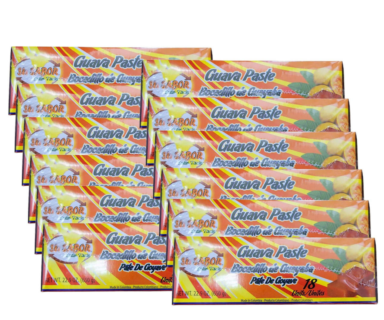  Su Sabor Bocadillo de Guayaba Regular 18/650g (12-Case) - Guava Paste Cubes: Sweet Delights for the Entire Family 