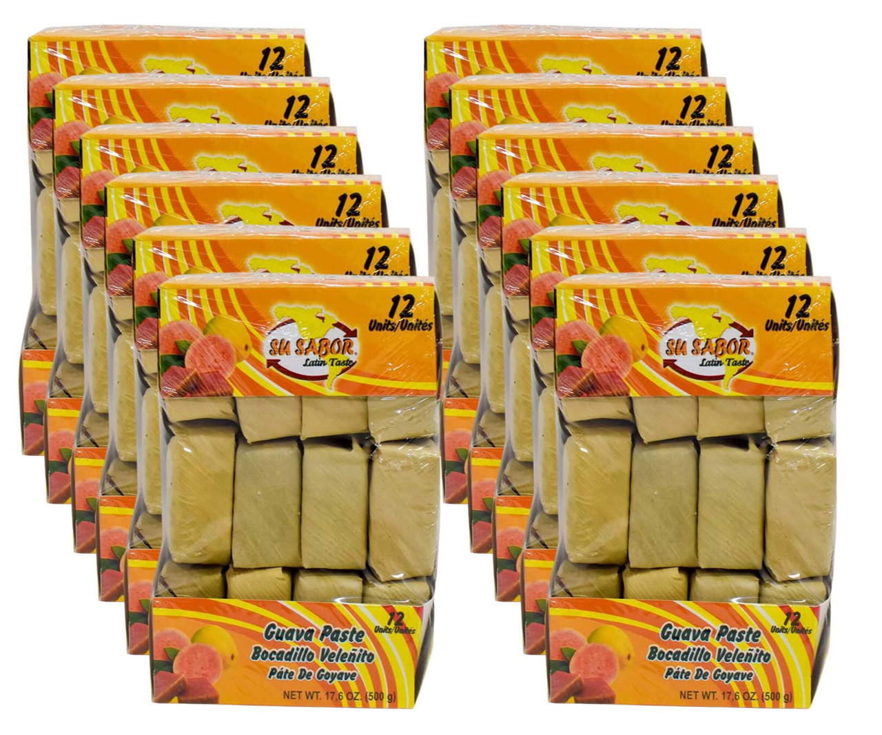  Su Sabor Bocadillo Veleñito / Guava Paste 12/500g (12-Case) - Bocadillo Veleñito: Sweet Guava Paste Snacks Coated in Sugar 