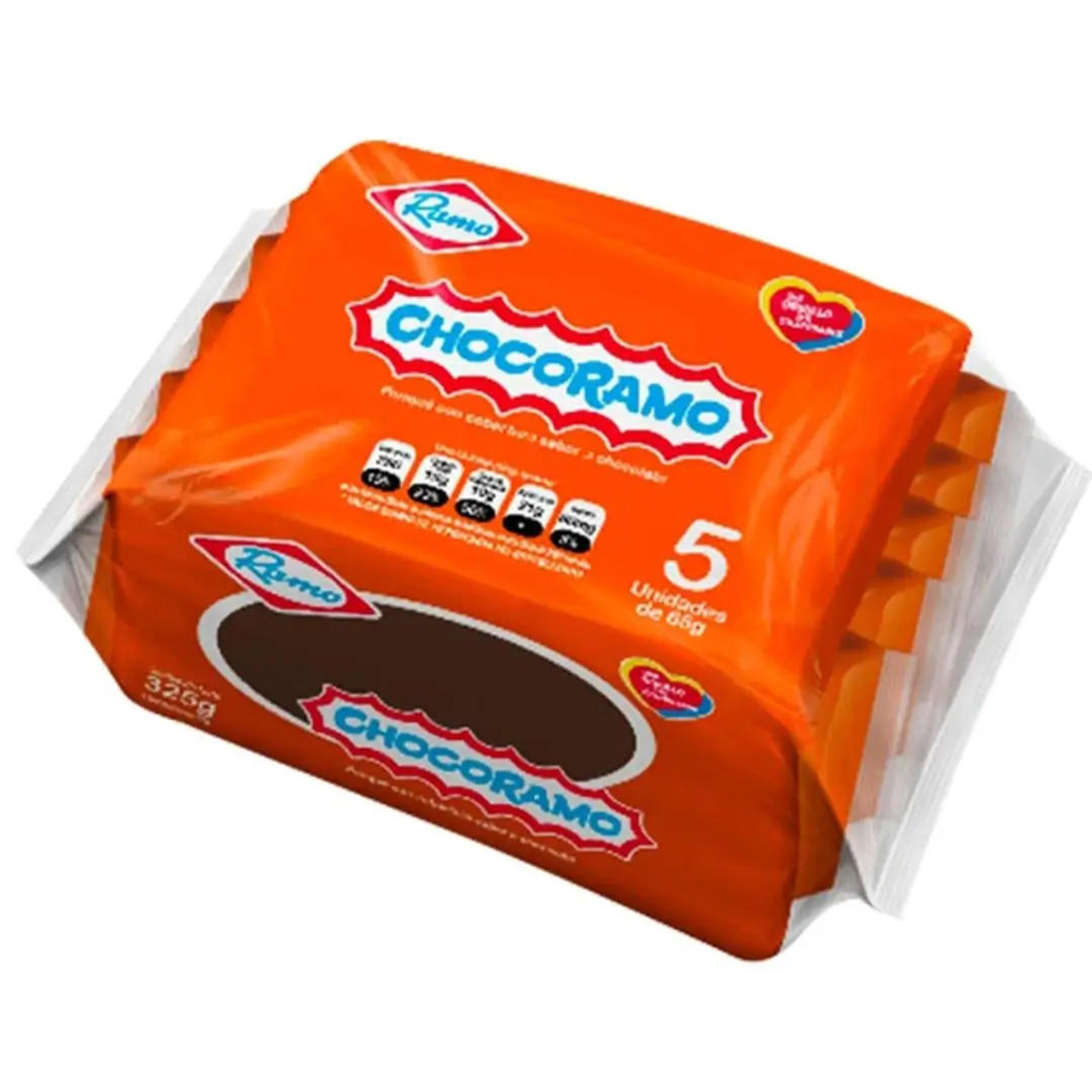  Ramo Chocoramo ChocoCake 5/350g (10-Case) - Chocolate-Coated Colombian Pound Cake 