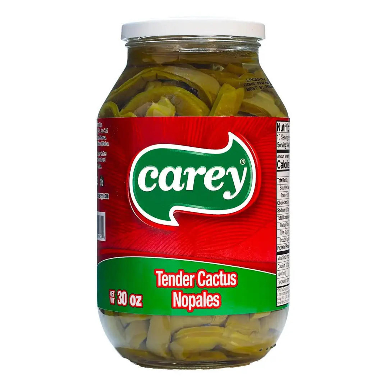  Carey Tender Cactus Nopales 33 oz (12-Case) - Sliced Tender Cactus for Authentic Latin American Dishes 